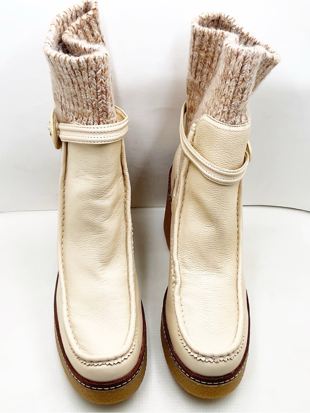 {Sam Edelman} SIDNEY Platform Ribbed Knit Cuff Booties - Picture 12 of 16